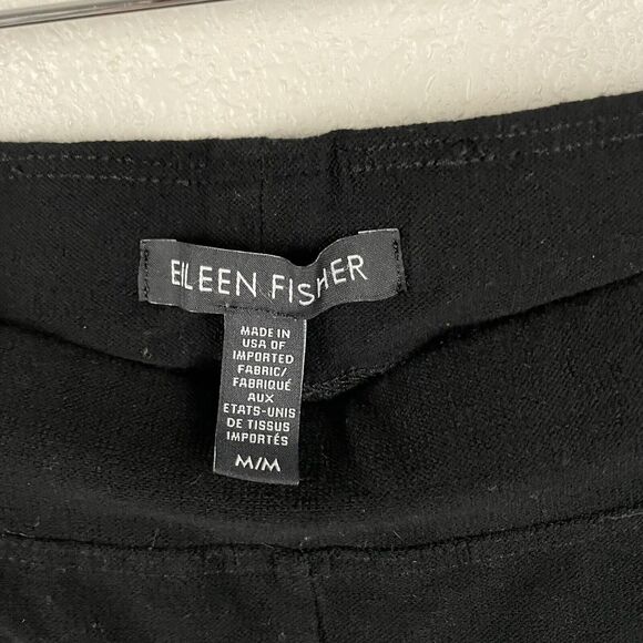 Eileen Fisher M Black System Washable Stretch Crepe Slim Ankle Pull On Pant - Picture 2 of 4